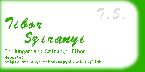 tibor sziranyi business card